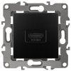 Эра Розетка HDMI, Эра12, антрацит Б0027485