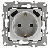 Эра Розетка 2P+E 16A-250В, штор. с 2xUSB 5В-3А, Эра12, алюминий Б0047842