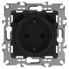 Эра Розетка 2P+E 16A-250В, штор. с 2xUSB 5В-3А, Эра12, антрацит Б0047844
