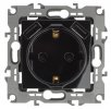Эра Розетка 2P+E 16A-250В, штор. с 2xUSB 5В-3А, Эра12, чёрный Б0047845