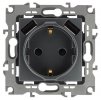Эра Розетка 2P+E 16A-250В, штор. с 2xUSB 5В-3А, Эра12, графит Б0047846