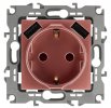Эра Розетка 2P+E 16A-250В, штор. с 2xUSB 5В-3А, Эра12, медь Б0047848