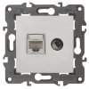 Эра Розетка RJ45+TV, Эра Elegance, белый Б0034314