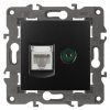 Эра Розетка RJ45+TV, Эра Elegance, антрацит Б0034318