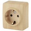 Эра Розетка 2P+E Schuko со шторками, 16АХ-250В, ОУ, Эра Эксперт, сосна Б0020690