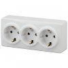 Эра Розетка 3х2P+E Schuko, 16АХ-250В, ОУ, Эра Эксперт, белый Б0020700