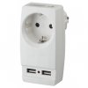 Эра SP-1e-USB-W Адаптер Polynom 1гн 220V + 2xUSB 2100mA, c заземл Б0026332