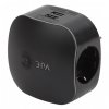 Эра Тройник SP-3e-USB-BLACK 3гн 220V + 2xUSB 2100mA, c заземл Б0046364