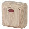 Эра Выключатель с подсветкой, 10А-250В, IP20, ОУ, Quadro, сосна Б0027636