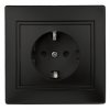 Эра Розетка 2P+E Schuko, 16А-250В, IP20, СУ, Plano, антрацит (10/200/2000) Б0044567