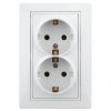 Эра Розетка Intro Plano  с заземлением двойная 2X2P+E Schuko со шторками, 16А-250В, IP20, СУ, белый 1-208-01