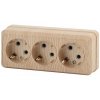 Эра Розетка 3х2P+E, 16А-250В, IP20, ОУ, Quadro, сосна Б0036148