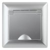 Эра Розетка Intro Solo  с заземлением 2P+E Schuko с крышкой, 16А-250В, IP20, СУ, алюминий 4-203-03