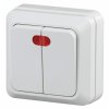 Эра Выключатель Intro Quadro 2-105-01 двухклавишный с подсветкой, 10А-250В, IP20, ОУ, белый Б0053766