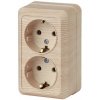 Эра Розетка 2х2P+E Schuko, 16А-250В, IP20, ОУ, Quadro, сосна Б0027657