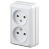 Эра Розетка 2х2P, 16А-250В, IP20, ОУ, Quadro, белый Б0027652