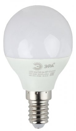 Фотография товара 'Эра Лампа светодиодная ECO LED P45-6W-840-E14 (диод, шар, 6Вт, нейтр, E14) Б0019077'