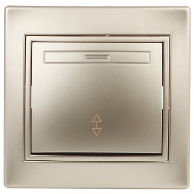 Фотография товара 'Эра Переключатель Intro Plano 1-103-04 одноклавишный 10А-250В, IP20, СУ, шампань Б0053748'