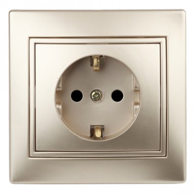 Фотография товара 'Эра Розетка 2P+E Schuko, 16А-250В, IP20, СУ, Plano, шампань (10/200/2000) Б0030059'