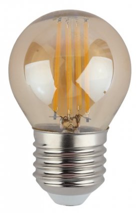 Фотография товара 'Эра F-LED P45-9W-840-E27 gold (филамент, шар золот, 9Вт, нейтр, E27) Б0047031'