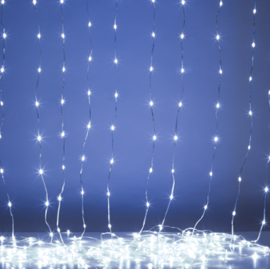 Фотография товара 'Эра Светодиодная новогодняя гирлянда ENIN-200WD занавес водопад холодный белый 3*2 м 200 LED IP20 Б0060417'