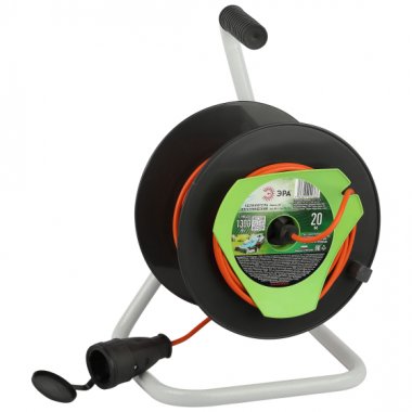 Фотография товара 'Эра Удлинитель силовой RP-1-2x0.75-20m на пластиковой катушке без заземления 1 розетка 20м ПВС 2х0,75мм2 Б0059767'