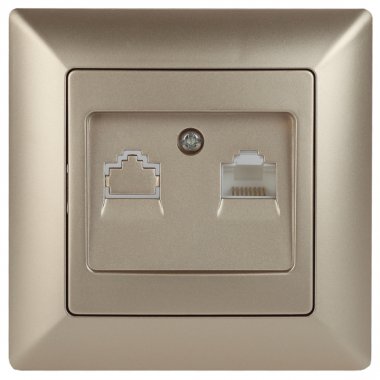 Фотография товара 'Эра Розетка Intro Solo 4-303-04 информационная RJ45, СУ, шампань Б0043385'