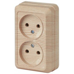 Фотография товара 'Эра Розетка 2х2P, 16А-250В, IP20, ОУ, Quadro, сосна Б0027654'