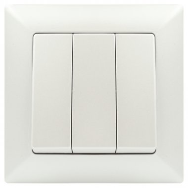 Фотография товара 'Эра Выключатель Intro Solo 4-106-06 трехклавишный 10А-250В, IP20, СУ, перламутр Б0053606'