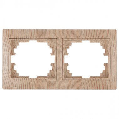 Фотография товара 'Эра Рамка для розеток и выключателей Intro Plano 1-502-11 на 2 поста горизонтальная, СУ, сосна Б0030097'