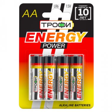 Фотография товара 'Эра Батарейки Трофи LR6-4BL ENERGY POWER Alkaline C0034657'
