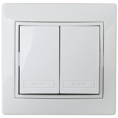 Фотография товара 'Эра Выключатель Intro Plano 1Э-104-01 двойной, 10А-250В, IP20, СУ, без лапок, белый Б0053951'