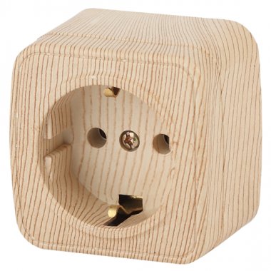 Фотография товара 'Эра Розетка 2P+E Schuko, 16А-250В, IP20, ОУ, Polo, сосна (16/320/3840) Б0036108'