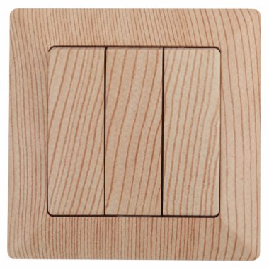 Фотография товара 'Эра Выключатель тройной, 10А-250В, СУ, Solo, сосна Б0043304'