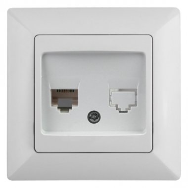Фотография товара 'Эра Розетка Intro Solo 4-303-01 информационная RJ45, СУ, белый Б0043382'