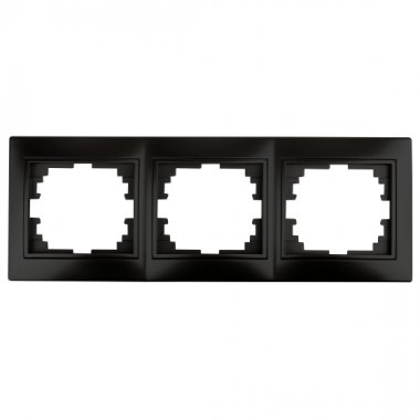 Фотография товара 'Эра Рамка для розеток и выключателей Intro Plano 1-503-05 на 3 поста горизонтальная, СУ, антрацит Б0044580'