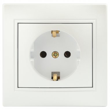 Фотография товара 'Эра Розетка Intro Plano 1-202-06 с заземлением 2P+E Schuko, 16А-250В, IP20, СУ, перламутр Б0053883'