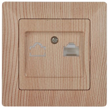 Фотография товара 'Эра Розетка Intro Solo 4-303-11 информационная RJ45, СУ, сосна Б0043388'