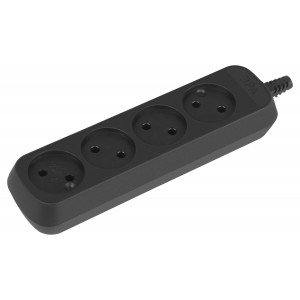 Фотография товара 'Эра Колодка ЭРА KX-4-B 4 розетки без зазeмления черная Б0061705'