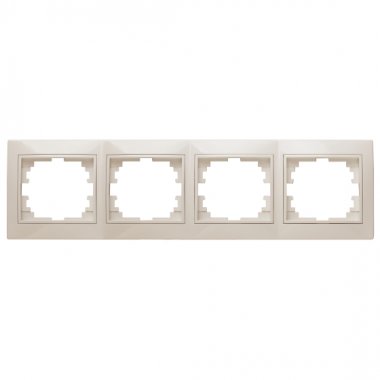 Фотография товара 'Эра Рамка для розеток и выключателей Intro Plano 1-504-02 на 4 поста горизонтальная, СУ, слоновая кость Б0027630'