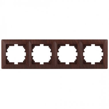 Фотография товара 'Эра Рамка для розеток и выключателей Intro Solo 4-504-10 на 4 поста, СУ, венге Б0043429'