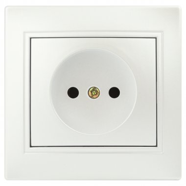 Фотография товара 'Эра Розетка Intro Plano 1-201-06 без заземления 2P, 16А-250В, IP20, СУ, перламутр Б0053869'