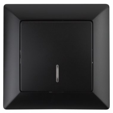 Фотография товара 'Эра Выключатель Intro Solo 4-102-05 одноклавишный с подсветкой, 10А-250В, IP20, СУ, антрацит Б0053566'