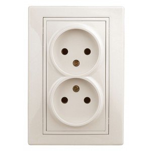 Фотография товара 'Эра Розетка 2х2P, 16А-250В, IP20, СУ, Plano, сл.кость (10/100/1500) Б0027614'