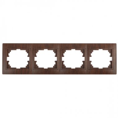 Фотография товара 'Эра Рамка для розеток и выключателей Intro Plano 1-504-10 на 4 поста горизонтальная, СУ, венге Б0030104'