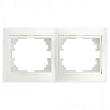 Фотография товара 'Эра Рамка для розеток и выключателей Intro Plano 1-502-06 на 2 поста горизонтальная, СУ, перламутр Б0053989'