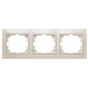 Фотография товара 'Эра Рамка для розеток и выключателей Intro Plano 1-503-02 на 3 поста горизонтальная, СУ, слоновая кость Б0027628'