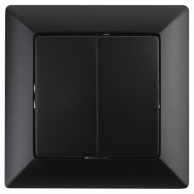 Фотография товара 'Эра Выключатель Intro Solo 4-104-05 двухклавишный 10А-250В, IP20, СУ, антрацит Б0053589'
