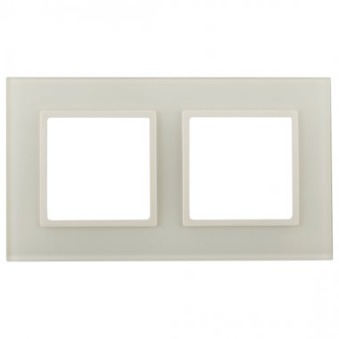 Фотография товара 'Эра Рамка для розеток и выключателей Elegance 14-5102-02 на 2 поста, стекло, Б0059169'