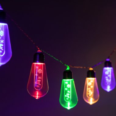 Фотография товара 'Эра Светодиодная новогодняя гирлянда ENIN-16M нить С Новым Годом мультиколор 3 м 10 led IP20 Б0060415'